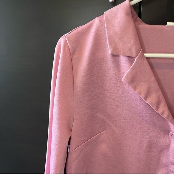 Pink Satin Business Button-Up - Picture 3 of 4